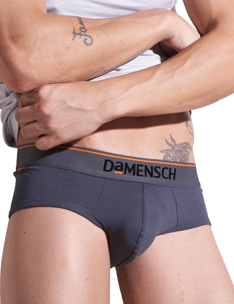 DAMENSCH Deo-Cotton Men's Anti-Bacterial Moisture-Free Cotton Solid Briefs-Charcoal Dust-Pack of 1-Small - Image 1