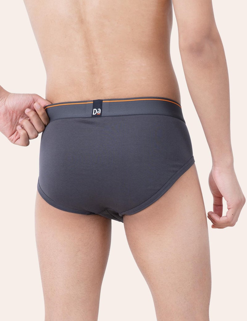 DAMENSCH Deo-Cotton Men's Anti-Bacterial Moisture-Free Cotton Solid Briefs-Charcoal Dust-Pack of 1-Small - Image 5