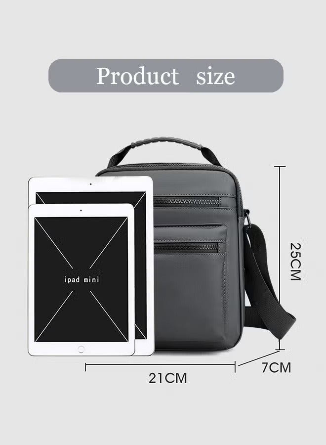 MIXDE Minimalist Wear-Resistant Oxford Crossbody Shoulder Bag with Adjustable Strap and Top Handle Multi-layer Functional New Trends Fashion Handbag for Men Solid - Image 5