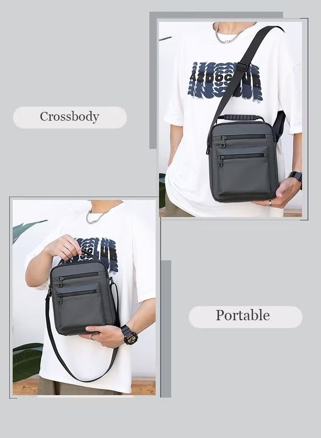 MIXDE Minimalist Wear-Resistant Oxford Crossbody Shoulder Bag with Adjustable Strap and Top Handle Multi-layer Functional New Trends Fashion Handbag for Men Solid - Image 2