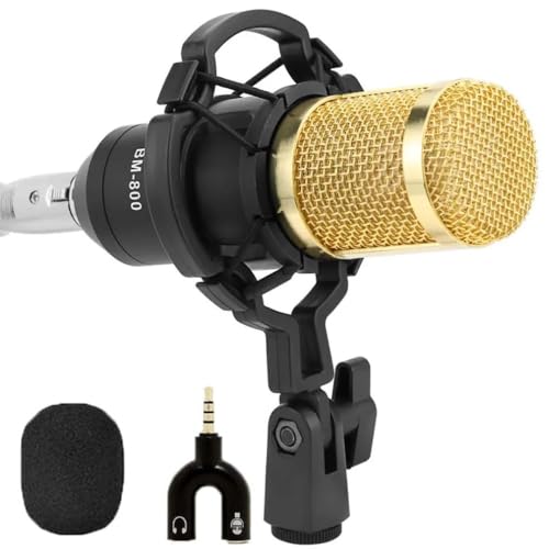 TECHBLAZE BM800 Professional Studio Condenser Microphone Set for Singing & Recording | Shock Mount, U-Shape Splitter, 3.5mm XLR Cable | Podcast, YouTube, Gaming, Voice-Over & Home Studio Mic – Black - Image 1