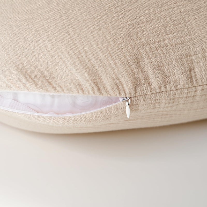 Konssy 2-Pack Muslin Nursing Pillow Covers, Soft & Adorable Nursing Covers for Breastfeeding Pillows, Slipcovers for Newborn Boys & Girls(Cream, Blossom) - Image 3