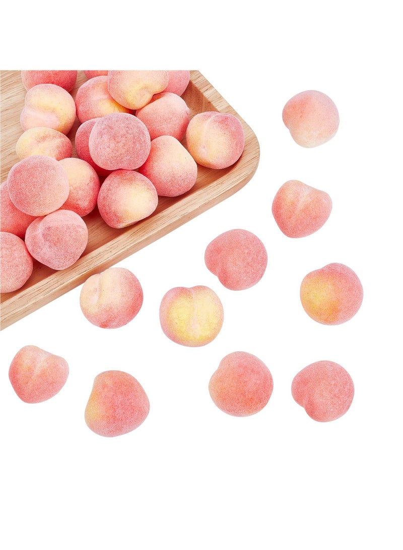 SYOSI 30Pcs Mini 1.3 Inch Artificial Fruit Peach Simulation Peach Realistic Fake Fruit Peach for Floral Arrangements Home Decor Home Kitchen Party Photography Prop Food Toy  - Image 1