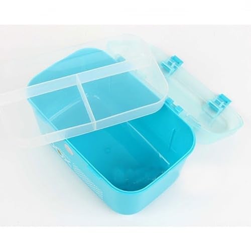 HOMAVA Multipurpose Rectangular Storage Box with Layers, Medicine Pill Organizer First Aid Kit|19.5 x 11 x 11.5 Cm | Blue | Plastic - Image 4