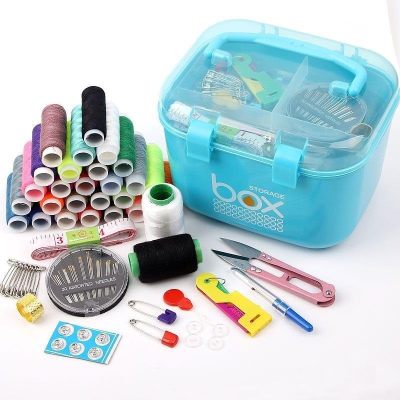 HOMAVA Multipurpose Rectangular Storage Box with Layers, Medicine Pill Organizer First Aid Kit|19.5 x 11 x 11.5 Cm | Blue | Plastic - Image 3