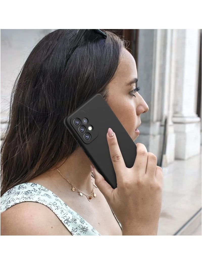Samsung Galaxy A13 4G Liquid Silicone Gel Rubber Phone Case - Black, Shockproof with Microfiber Lining - Image 4