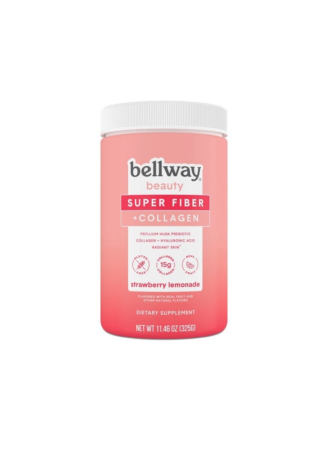 Bellway - Beauty Sugarfree Psyllium Husk Super Fiber + Collagen Strawberry Lemonade 11.46 Ounce (15 Servings) - Image 1