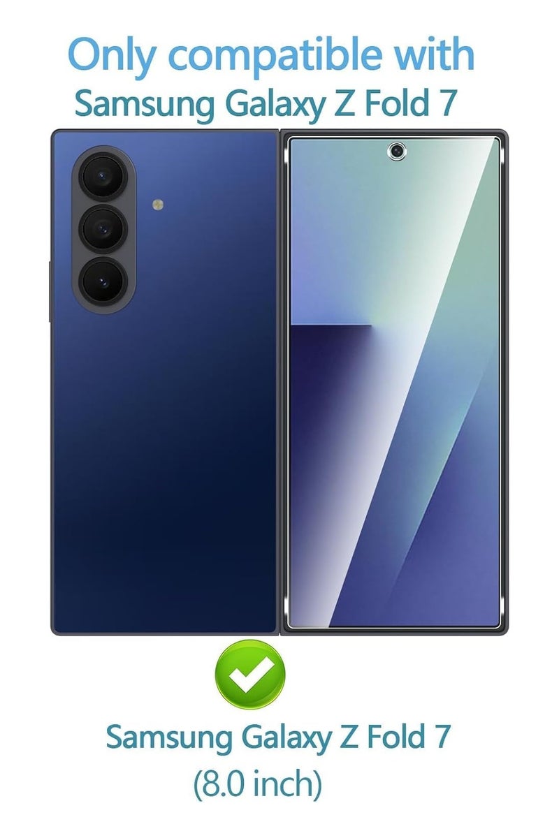 Muzz Samsung Galaxy Z Fold 7 Screen Protector 9H Tempered Glass Front and Back 1-Pack Black (Clear) - Image 2