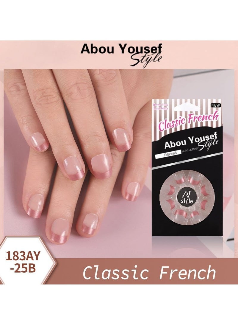 Abou Yousef Style Classic French Artificial Nails - 24 Pieces - Image 2