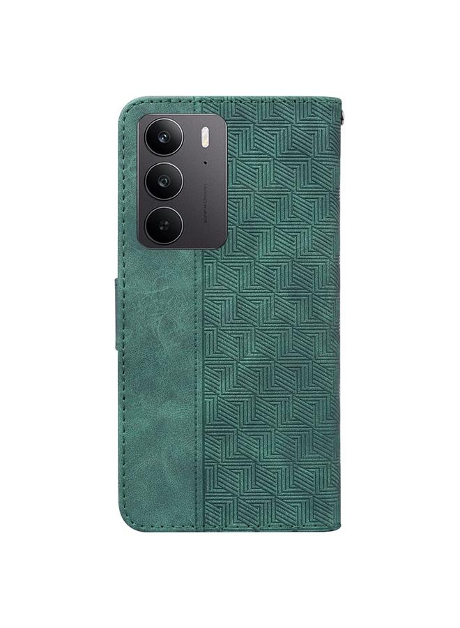 اس-توب جراب هاتف Realme C75 من الجلد المنقوش هندسيًا - Image 4