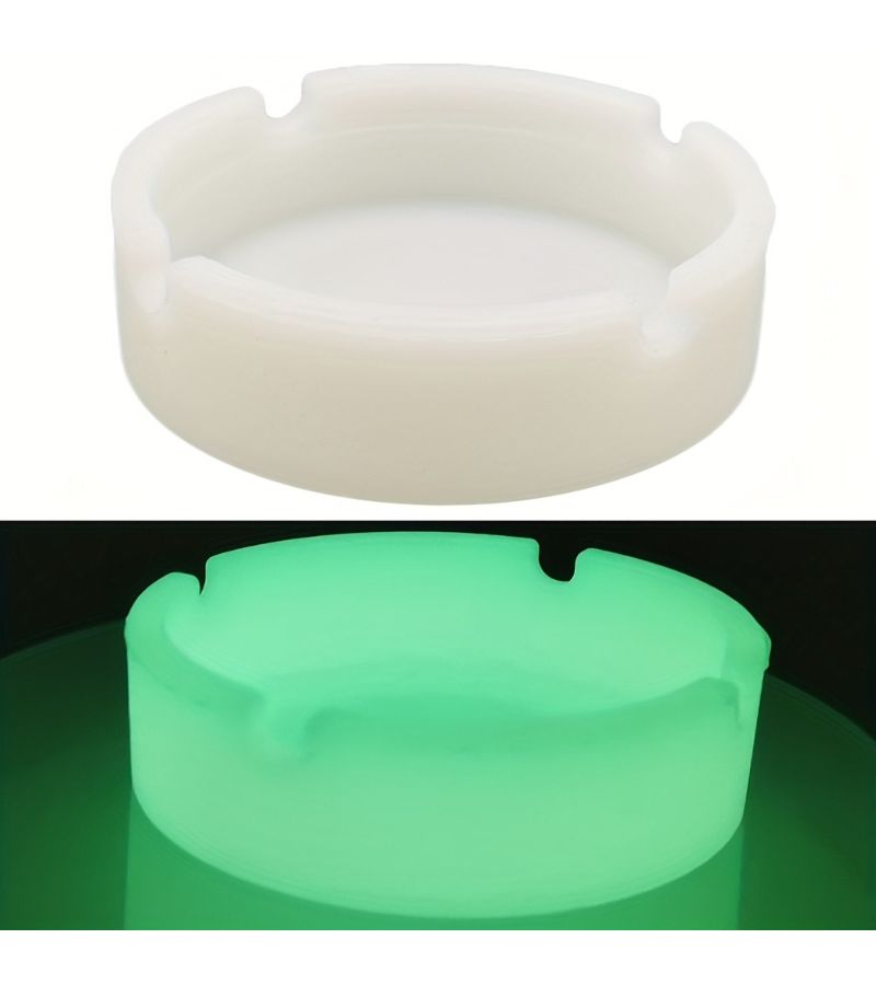 2Pcs Glow In The Dark Silicone Ashtrays Heat Resistant Flexible Easy To Carry Nighttime Illumination - Image 4