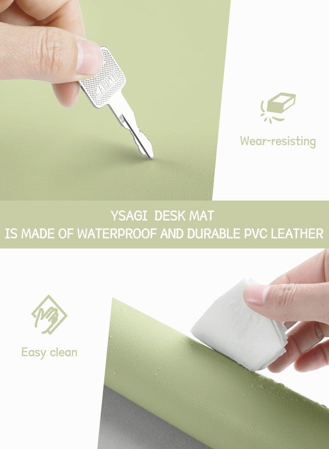YSAGi Non-Slip Leather Desk Pad, Waterproof Laptop Computer Desk Keyboard Mat, Table Protector Blotter Mat, Large Mouse Pad for Office/Work/Home/Decor(Matcha Green, 23.6" x 13.7") - Image 5