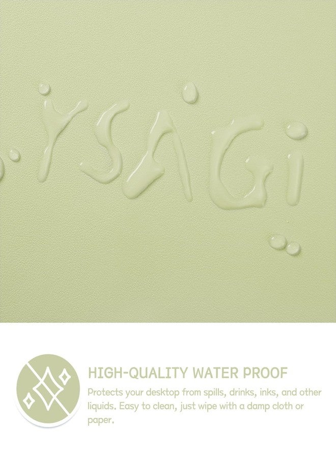 YSAGi Non-Slip Leather Desk Pad, Waterproof Laptop Computer Desk Keyboard Mat, Table Protector Blotter Mat, Large Mouse Pad for Office/Work/Home/Decor(Matcha Green, 23.6" x 13.7") - Image 3