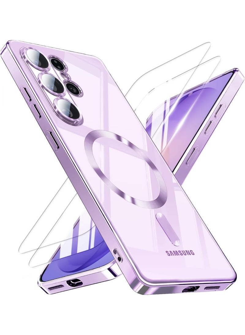 Houmt Samsung Galaxy S26 Ultra Magnetic Case with 2x Tempered Glass with MagSafe Plating Soft Glossy Luxury Shockproof Phone Case for Galaxy S26 Ultra 6.9-inch - Image 1