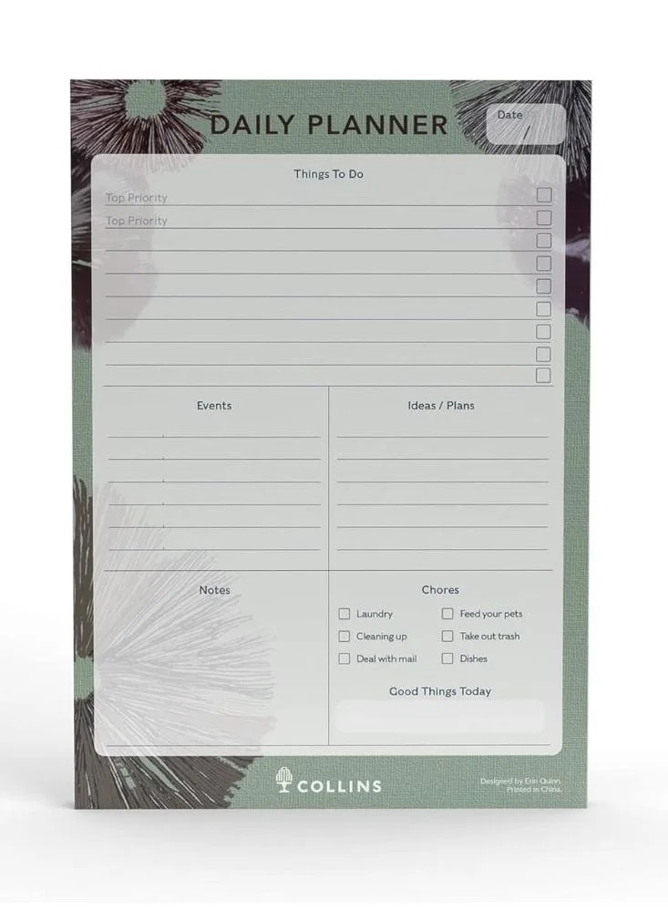 Collins Collins Flourish A5 Daily Desk Pad - To Do List and Task Tracker notepad - 60 sheets