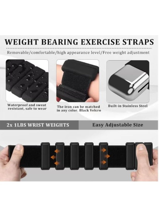 Max Strength Adjustable Wrist and Ankle Weights with Silicone Cover, Black 900g - Image 3