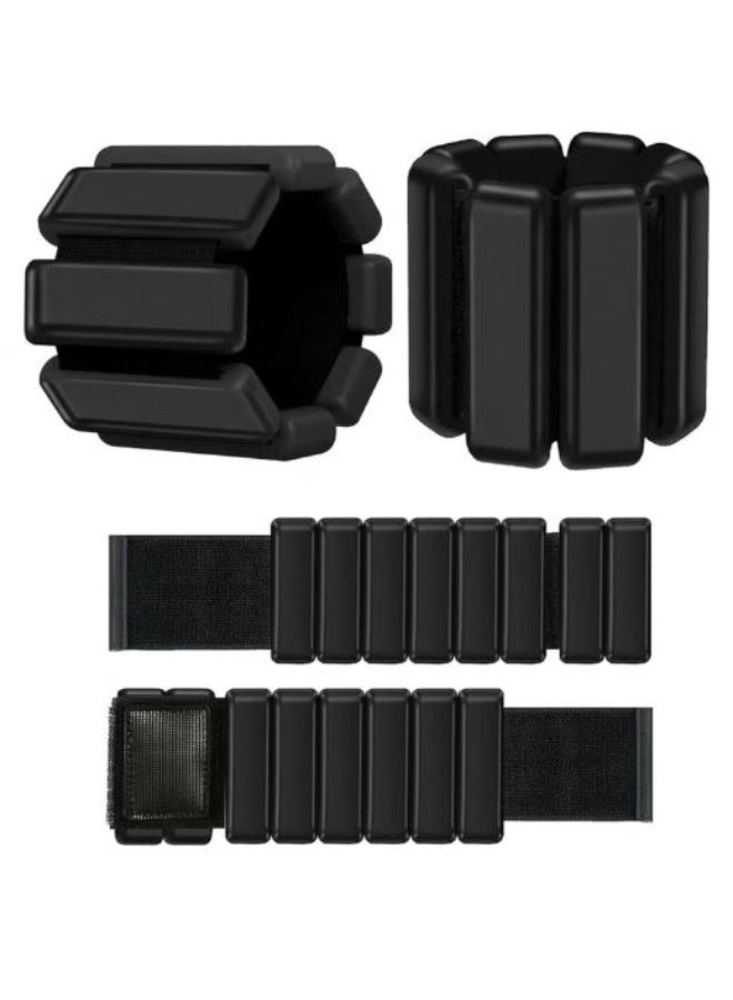 Max Strength Adjustable Wrist and Ankle Weights with Silicone Cover, Black 900g - Image 1