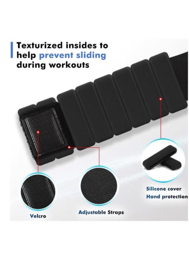 Max Strength Adjustable Wrist and Ankle Weights with Silicone Cover, Black 900g - Image 2