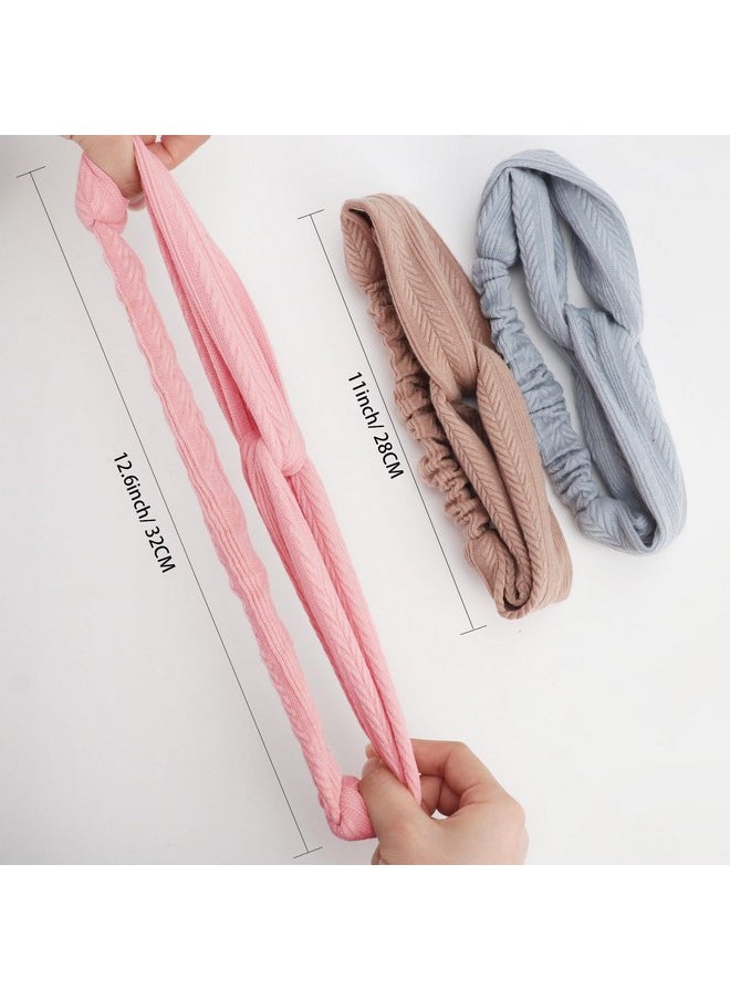 DRESHOW DRESHOW Headbands Twist Knotted Women Head Bands Boho Stretchy Hair Bands Non Slip for Girls Criss Cross Head Wrap Turban Plain Headband Twisted Elastic Solid Color Hair Accessories  - Image 5