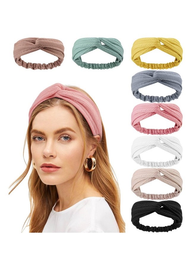 DRESHOW DRESHOW Headbands Twist Knotted Women Head Bands Boho Stretchy Hair Bands Non Slip for Girls Criss Cross Head Wrap Turban Plain Headband Twisted Elastic Solid Color Hair Accessories  - Image 1