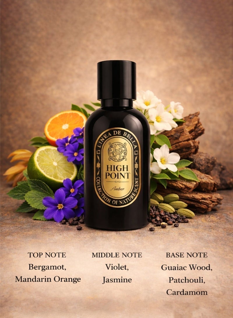 Linea De Bella Highpoint Collection Amber Perfume EDP 30ML | Elegant Perfume for Men with Amber, Jasmine & Bergamot Notes - Image 3
