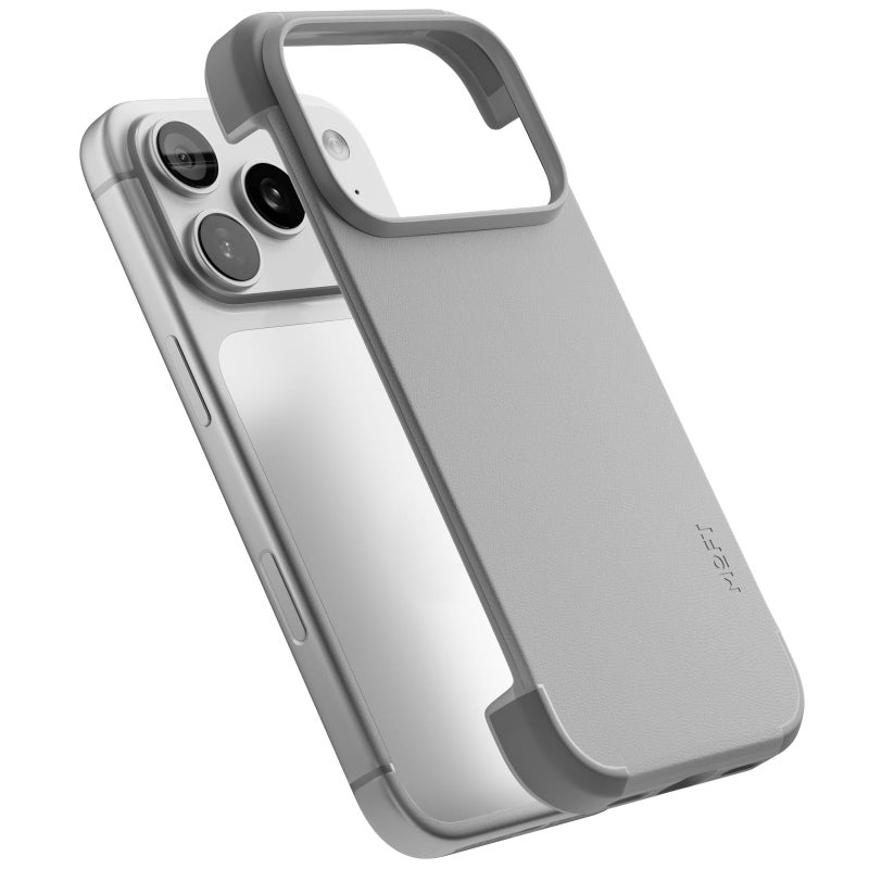 MOFT MOVAS Frame Case for iPhone 17 Pro Max, 0.75mm (0.03 in) Ultra-Thin, Soft-Touch Vegan Leather, TPU Corner Protection, MagSafe Compatibleï¼ˆMisty Cove + Cementï¼‰ - Image 1