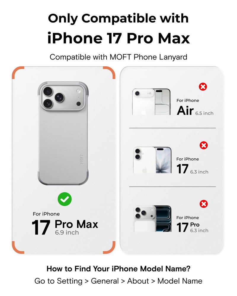MOFT MOVAS Frame Case for iPhone 17 Pro Max, 0.75mm (0.03 in) Ultra-Thin, Soft-Touch Vegan Leather, TPU Corner Protection, MagSafe Compatibleï¼ˆMisty Cove + Cementï¼‰ - Image 2