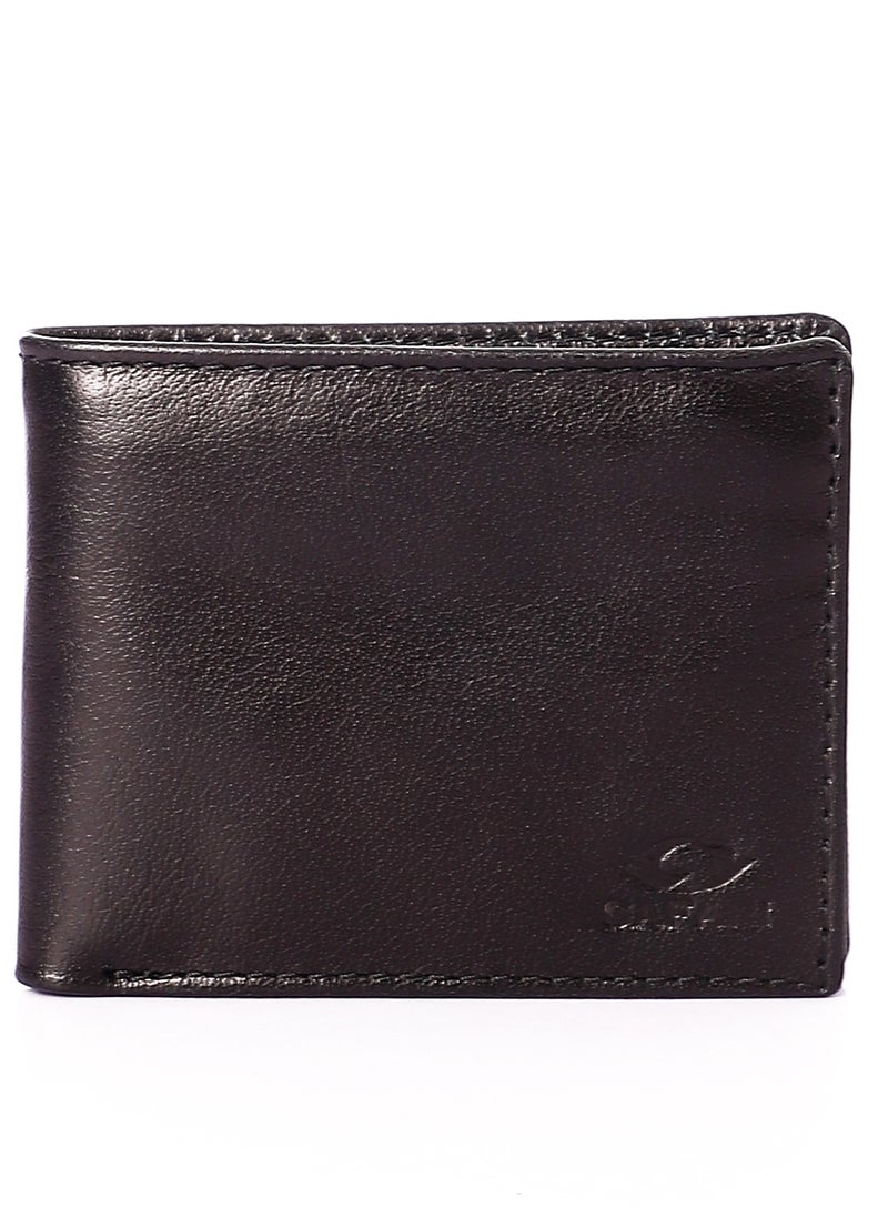 Generic - Leather Wallet (SA 137) for men, Soft Touch Rustic Leather, Extra Capacity with, Compact Convenience and Ideal Gift - Men's Wallet with 8 Card Slots.with cash pocket .and 1 ID windows .Black - Image 1