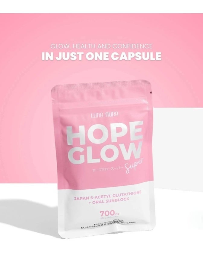 Luna Aura Hope Glow Super 700mg 60 Capsules – Premium Beauty & Wellness Support Supplement - Image 5