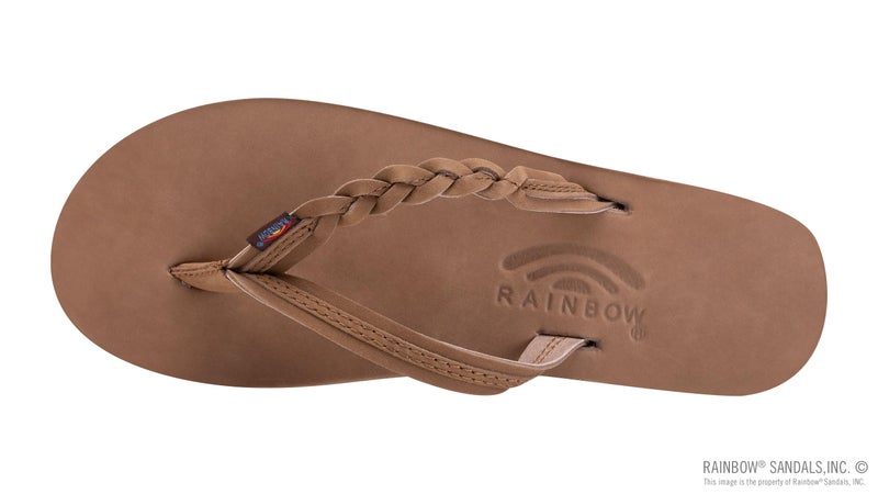 Rainbow Sandals Women's Double Layer Flirty Braidy Premier Leather w/Single Braided Strap, Dark Brown, Ladies X-Large / 8.5-9.5 B(M) US - Image 3