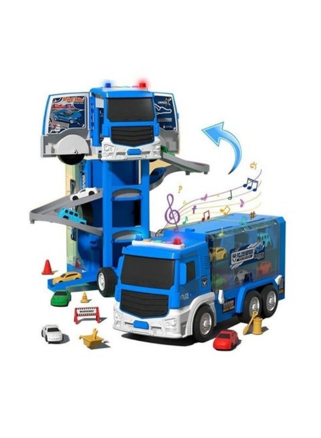 ميكسد اثنين في واحد بناء السكك الحديدية سيارة تشوه سيارة متعددة الوظائف لعبة نموذج سيارة الصبي لعبة تعليمية - Image 1