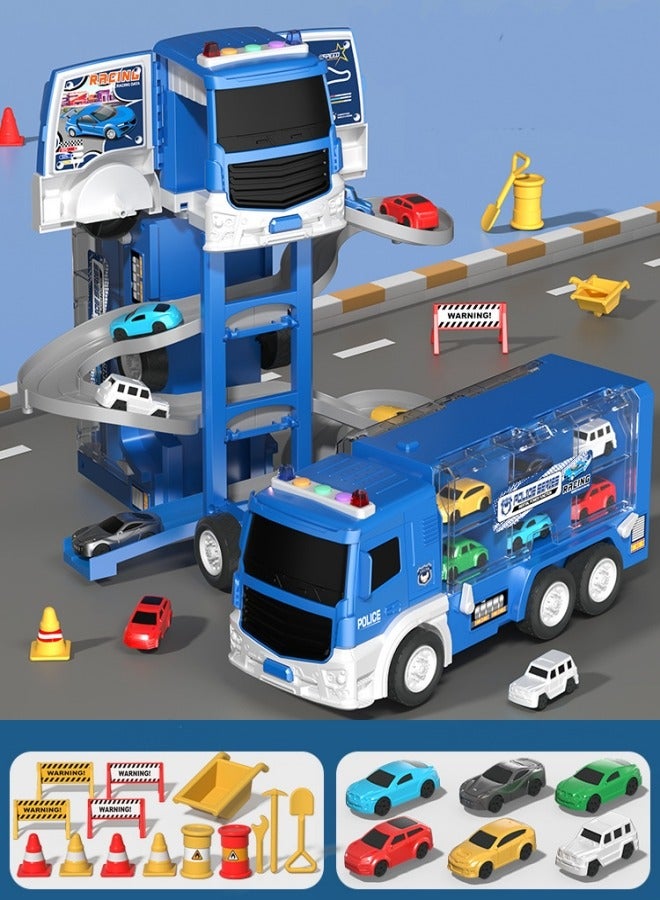 ميكسد اثنين في واحد بناء السكك الحديدية سيارة تشوه سيارة متعددة الوظائف لعبة نموذج سيارة الصبي لعبة تعليمية - Image 2