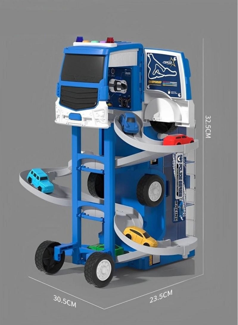 ميكسد اثنين في واحد بناء السكك الحديدية سيارة تشوه سيارة متعددة الوظائف لعبة نموذج سيارة الصبي لعبة تعليمية - Image 3