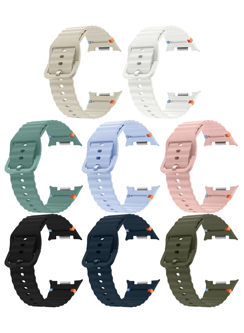 CATANES 8 Packs Silicone Ocean Band for Samsung Galaxy Watch 8 Classic 46mm and Watch 8 40mm 44mm - Sport Band Strap - Image 1