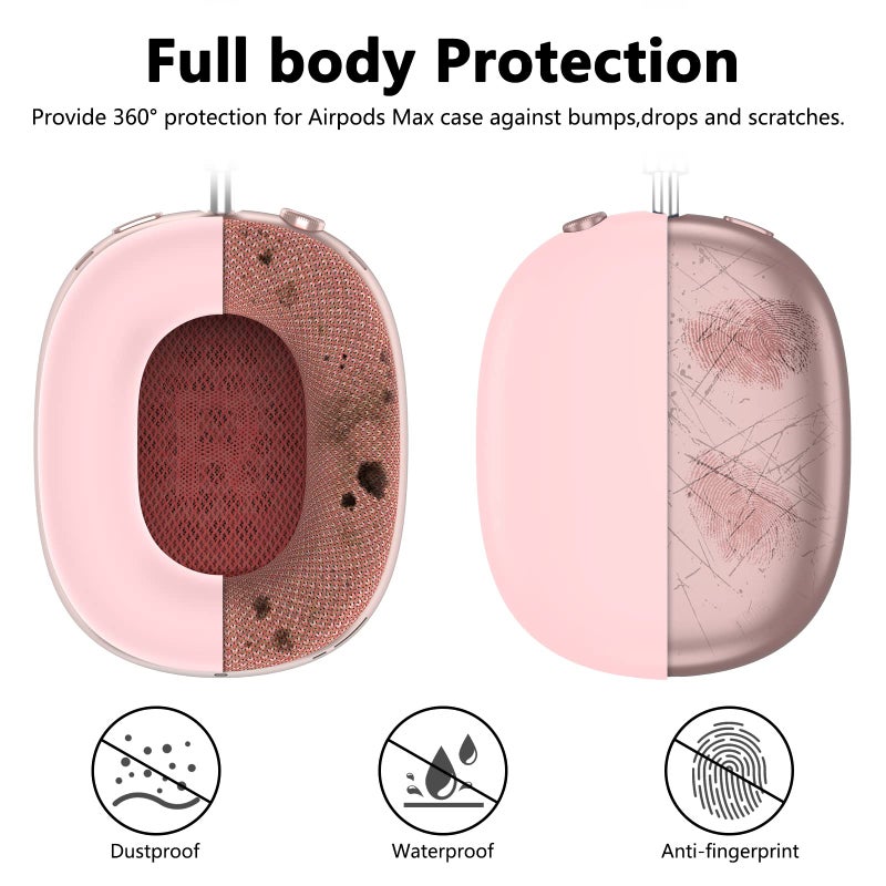 MINDRESY Silicone Case Cover for AirPods Max Headphones,Ear Pad Case Cover/Ear Cups Cover/Headband Cover for AirPods Max 2/1 (2026/2024/2020)(USB-C/Lightning),Silicone Accessories for Apple AirPods Max 2, Pink - Image 3