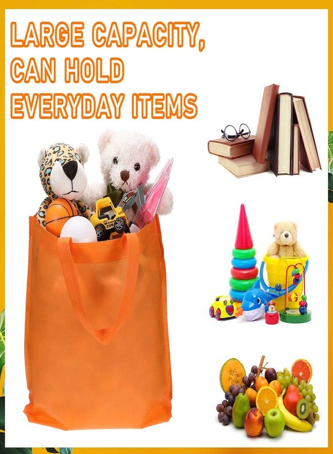Jexine 80 Pieces Reusable Grocery Bags Bulk Non Woven Tote Bags Multicolor Gift Shopping Tote with Handles Foldable Fabric Tote for Birthday Party Shopping Treat Favor,12.6 x 15 Inch - Image 3