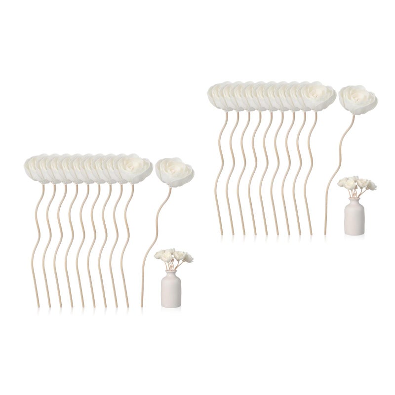 20 pcs Dried Flower Diffuser Sticks Diffuser Sticks - Faux Peony Decorative Blossom For Home Office - Image 4