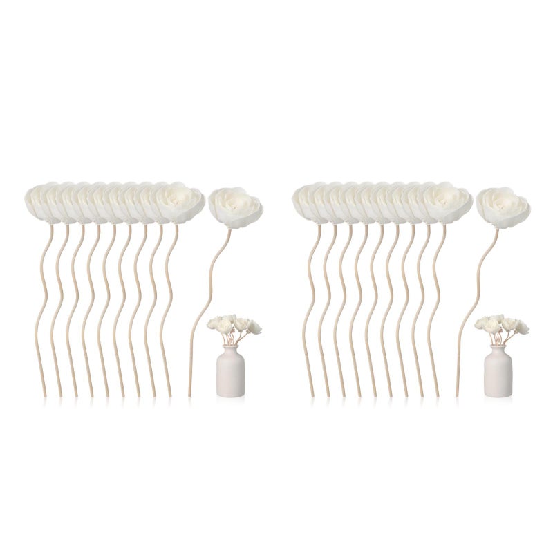 20 pcs Dried Flower Diffuser Sticks Diffuser Sticks - Faux Peony Decorative Blossom For Home Office - Image 1