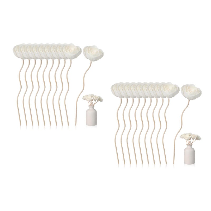 20 pcs Dried Flower Diffuser Sticks Diffuser Sticks - Faux Peony Decorative Blossom For Home Office - Image 3