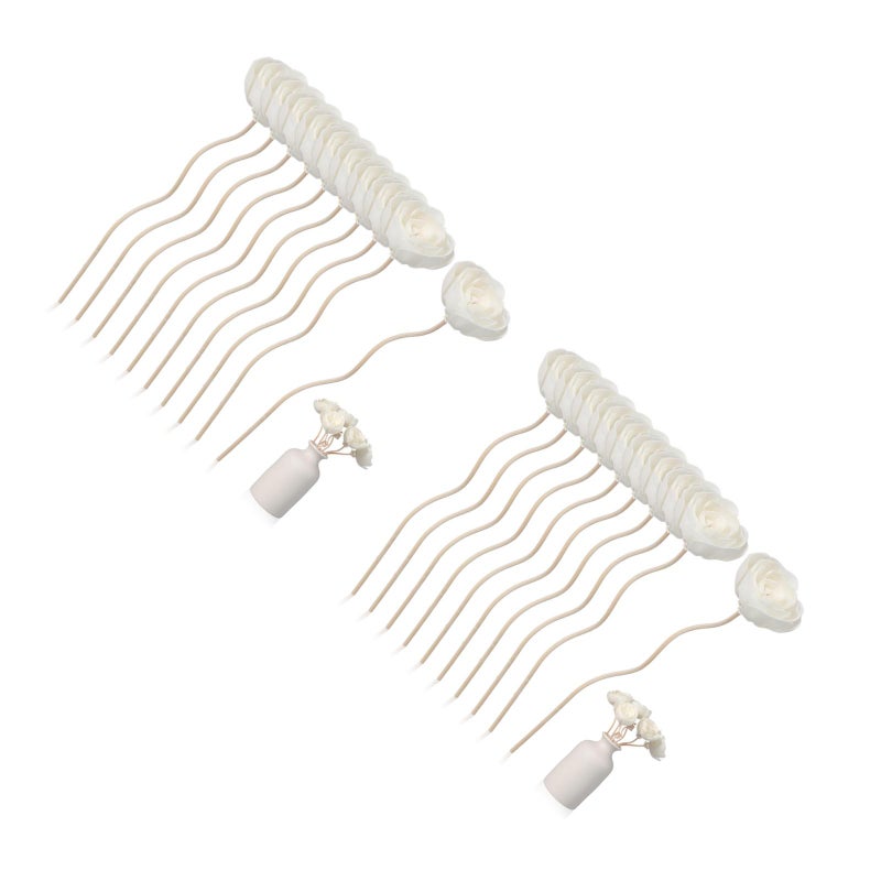 20 pcs Dried Flower Diffuser Sticks Diffuser Sticks - Faux Peony Decorative Blossom For Home Office - Image 2