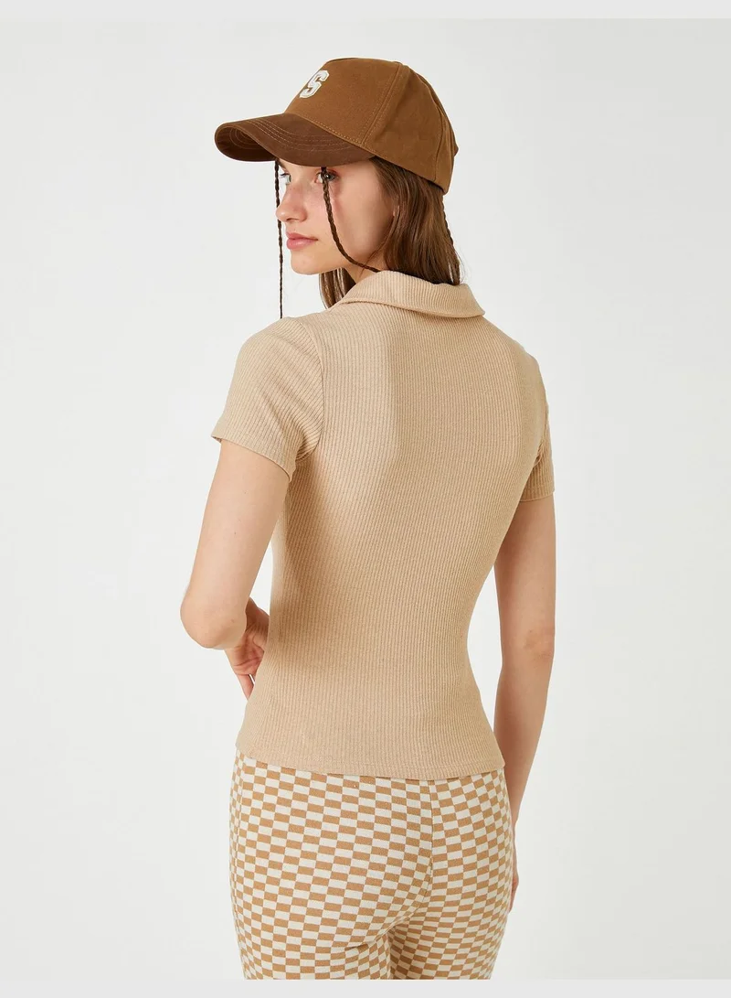 KOTON Polo Neck T-Shirt Short Sleeve