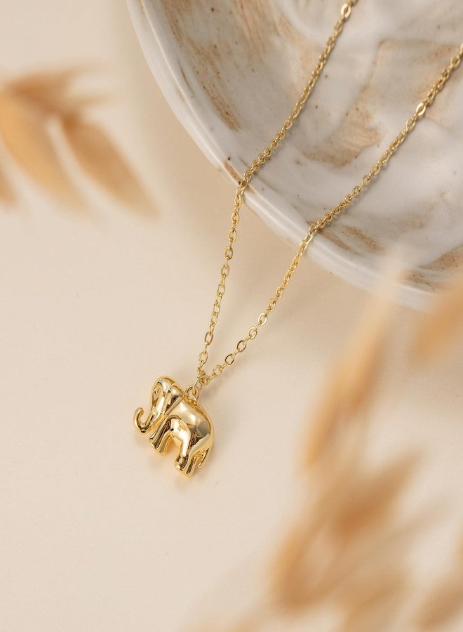 LLWOM Gold Necklace for Women-14k Gold Plated Elephant Necklace Dainty Gold Elephant Necklace Elephant Necklace for Women Gift - Image 5