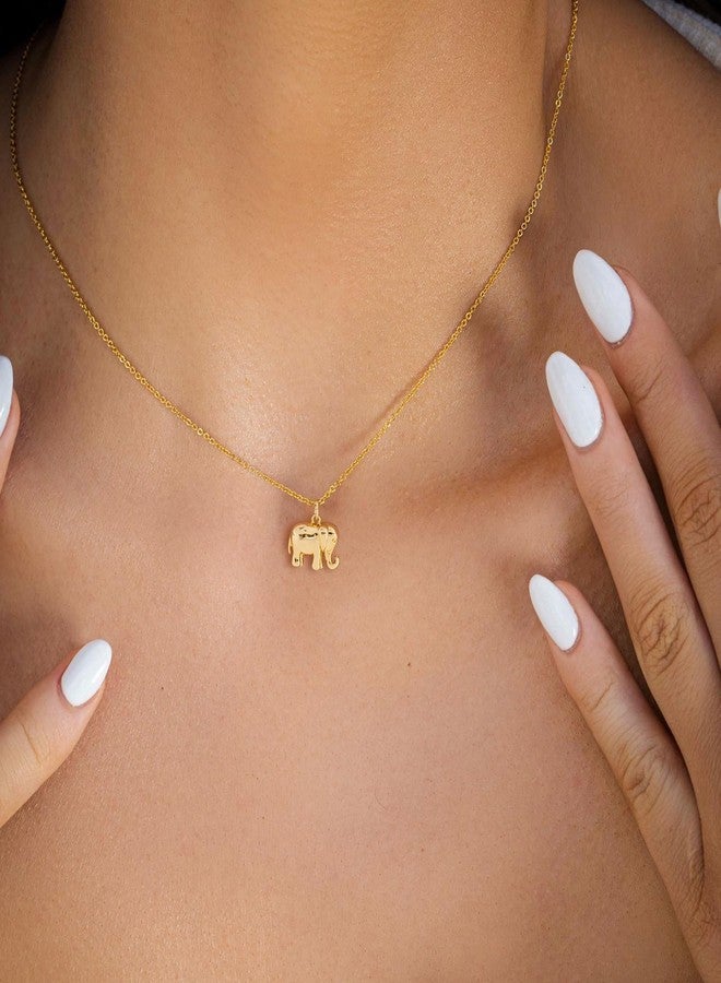LLWOM Gold Necklace for Women-14k Gold Plated Elephant Necklace Dainty Gold Elephant Necklace Elephant Necklace for Women Gift - Image 2