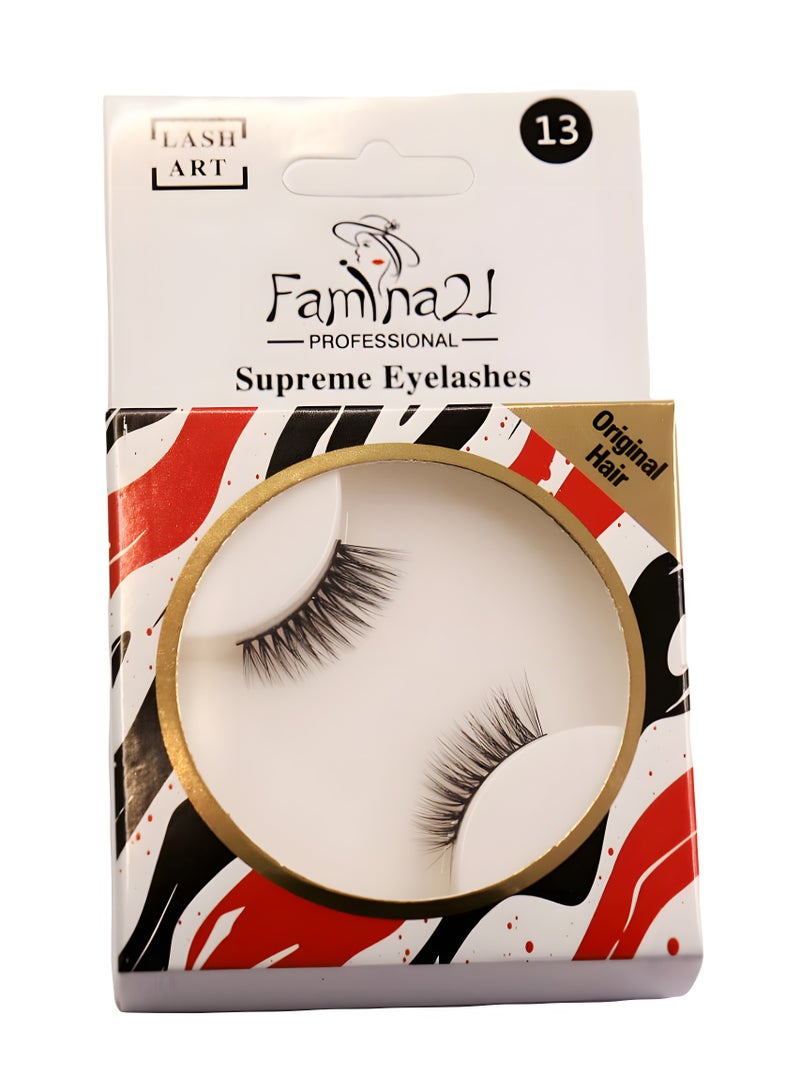 فامينا21 رموش Famina21 Supreme - 20 موديلًا، رموش صناعية طبيعية وخفيفة الوزن وقابلة لإعادة الاستخدام (FM13) - Image 1