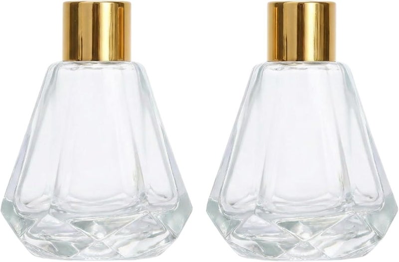 TOPWEL 2PCS 60ml/2oz Empty Refillable Transparent Glass Diffuser Bottle Diffuser Jars Aromatherapy Storage Container Fragrance Accessories Use for DIY Replacement Reed Diffuser Sticks Decor - Image 1