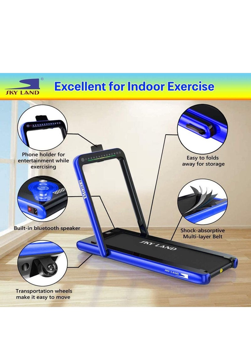 Sky Land - 2-in-1 Walking Pad Treadmill | 2.25 HP Quiet Motor, Bluetooth Speaker, LED Display & Compact Foldable Running machine for Home & Office – EM-1282-B - Image 1