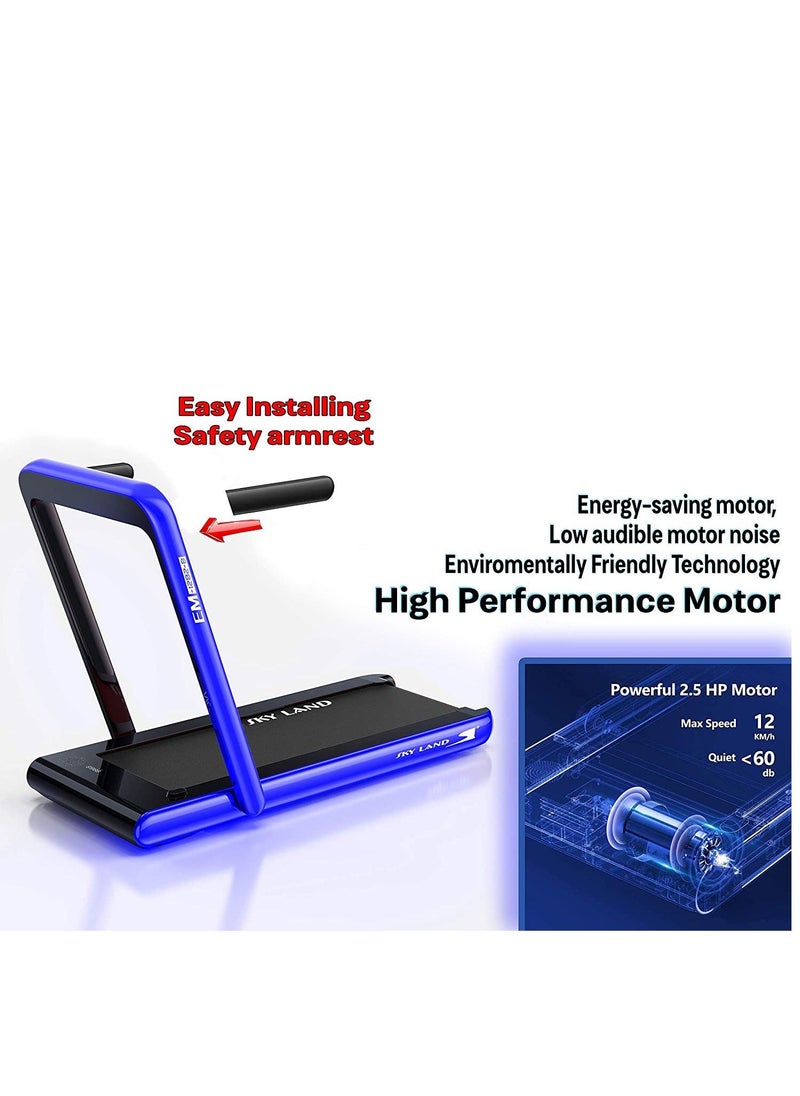 Sky Land - 2-in-1 Walking Pad Treadmill | 2.25 HP Quiet Motor, Bluetooth Speaker, LED Display & Compact Foldable Running machine for Home & Office – EM-1282-B - Image 1