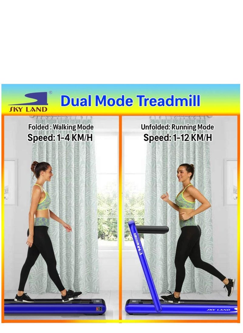 Sky Land - 2-in-1 Walking Pad Treadmill | 2.25 HP Quiet Motor, Bluetooth Speaker, LED Display & Compact Foldable Running machine for Home & Office – EM-1282-B - Image 1