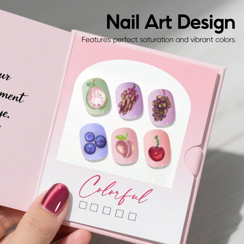 PEACECOLOR Cat Eye Gel Nail Polish Set, 6 Colors Glitter Red Green Purple Nude Sparkle Gel Polish Set Soak Off U V Lamp Magnetic Nail Polish Kit Gifts for Women DIY Home Salon - Image 4