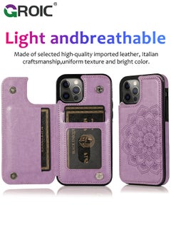GROIC Design for iPhone 15 Pro 6.1 Inch Wallet Case with Card Holder, PU Leather Kickstand Card Slots Back Flip Case, Double Magnetic Clasp Shockproof Cover Stand Kickstand Flip Protective Cover  - Image 2